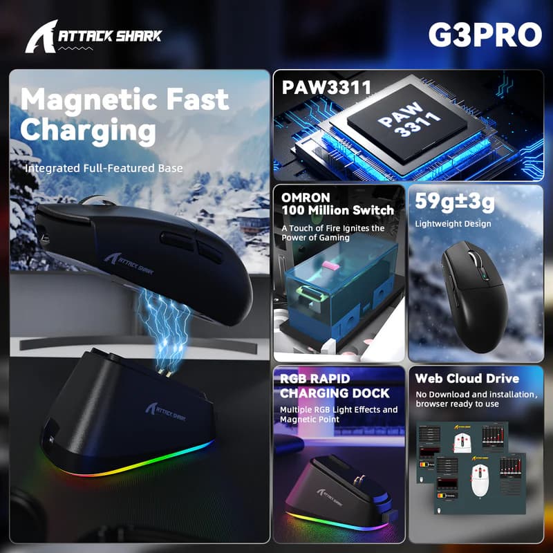 Attack Shark G3PRO Wireless Black 3