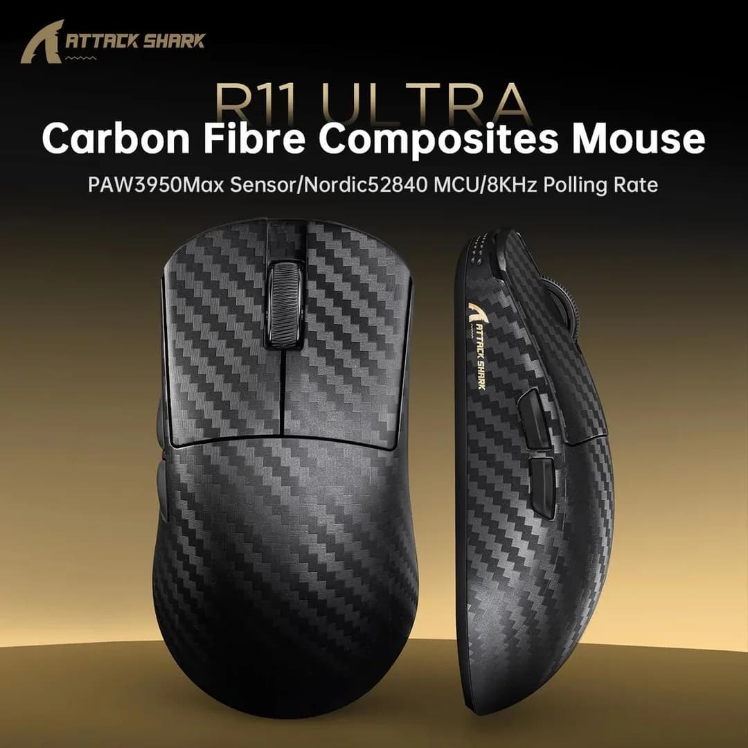 ATTACK SHARK R11 ULTRA Weave Black Wireless 8K 4