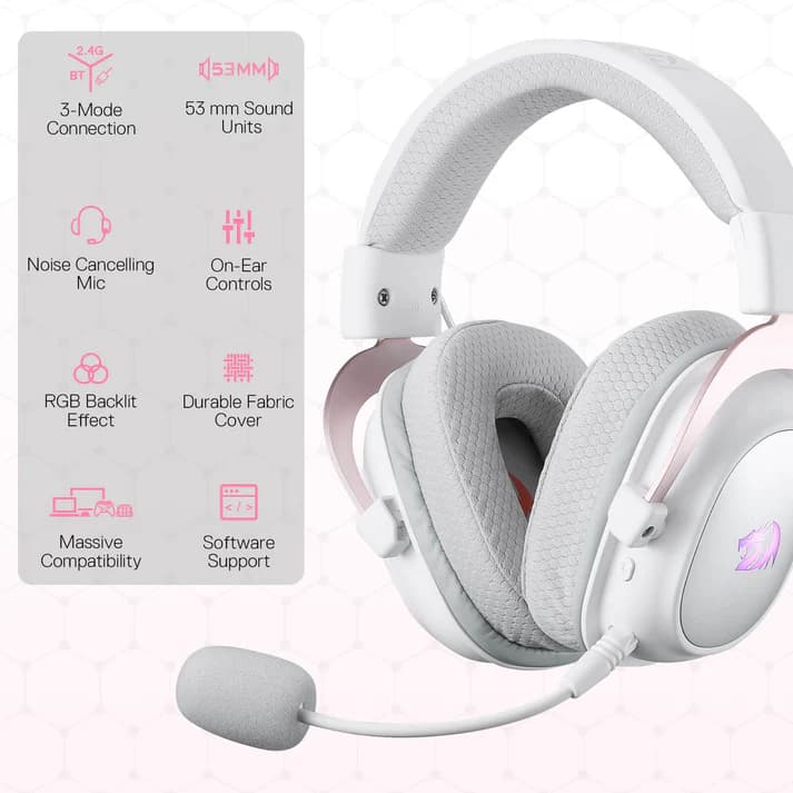 Redragon X H510 Zeus Pro Wireless White 2