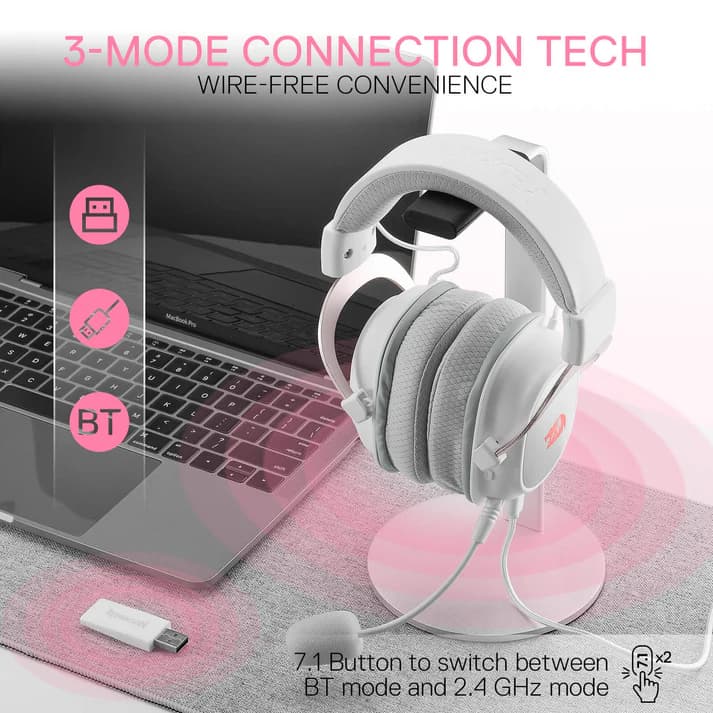 Redragon X H510 Zeus Pro Wireless White 3