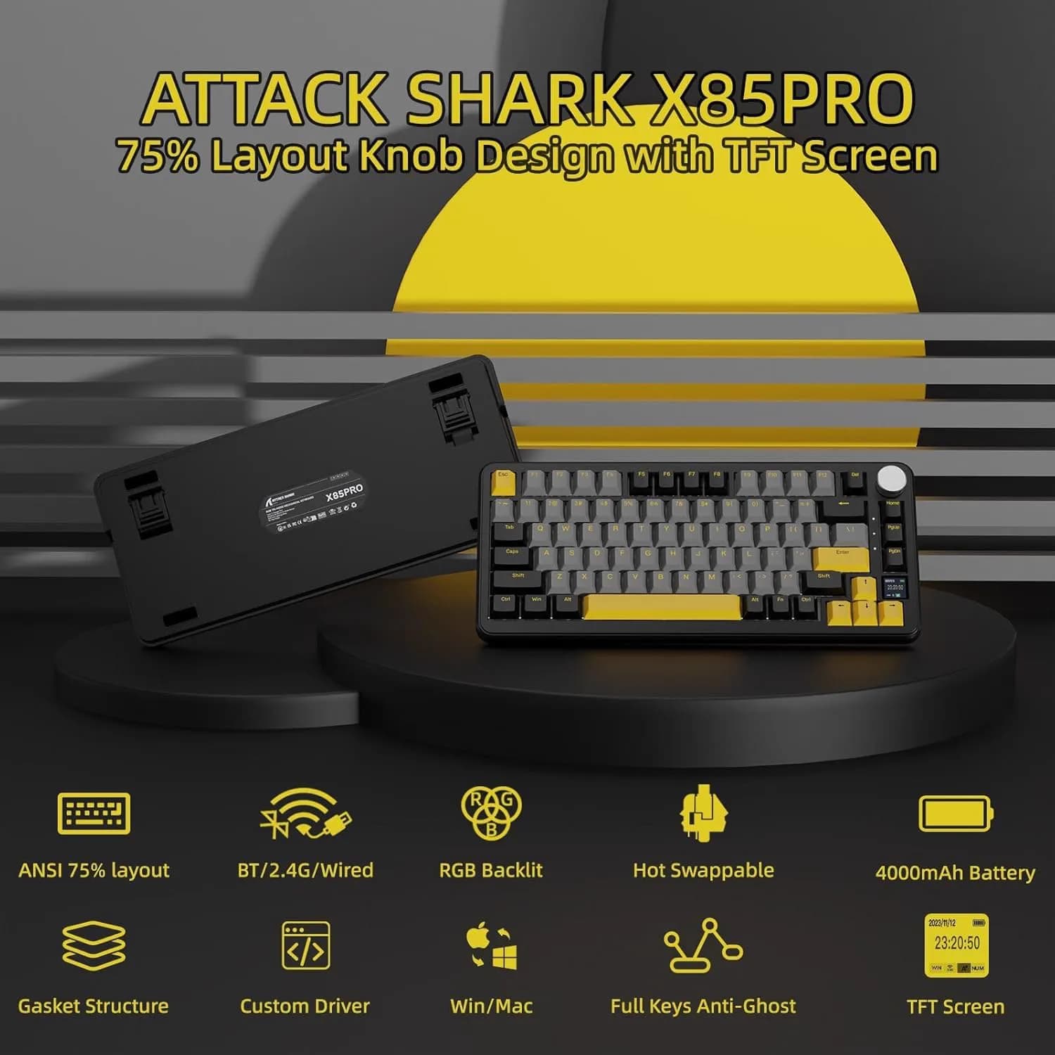 ATTACK SHARK X85PRO Wireless Black PRO 2