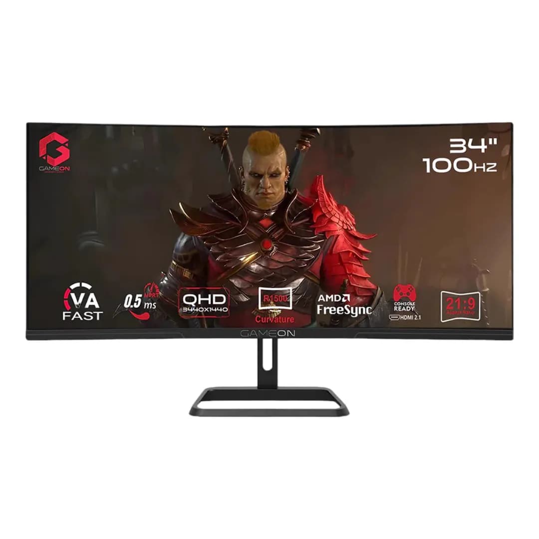 GameOn 34In WQHD Fast VA 100Hz 0.5ms GOC34WQHD100VA 1