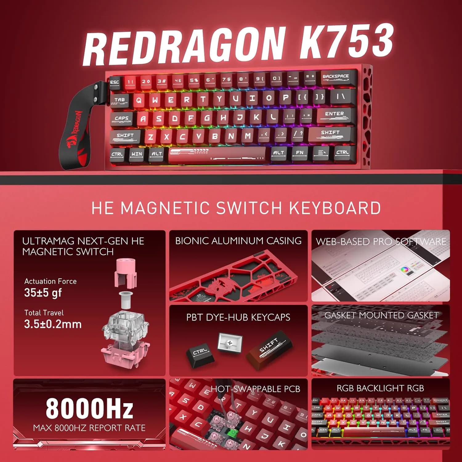 Redragon VENOM K753 HE Rapid Trigger 2