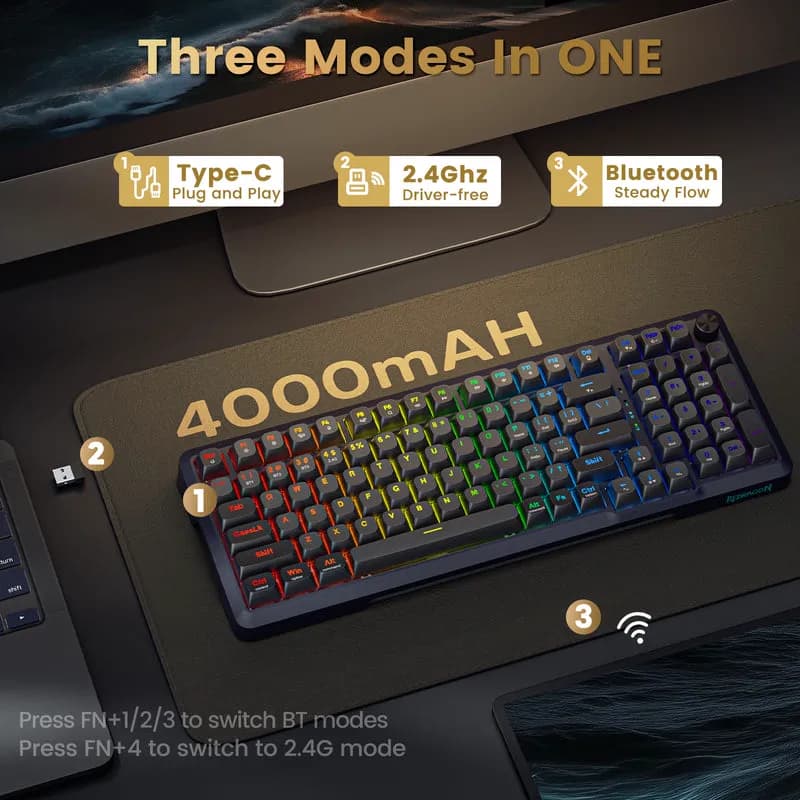 Redragon BRAGI PRO K688GB-RGB-PRO Wireless 2