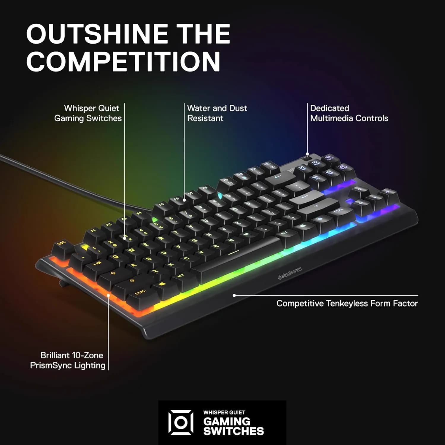 SteelSeries Apex 3 TKL Wired Black 4