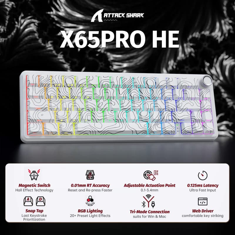 Attack Shark X65Pro HE Wireless White 2