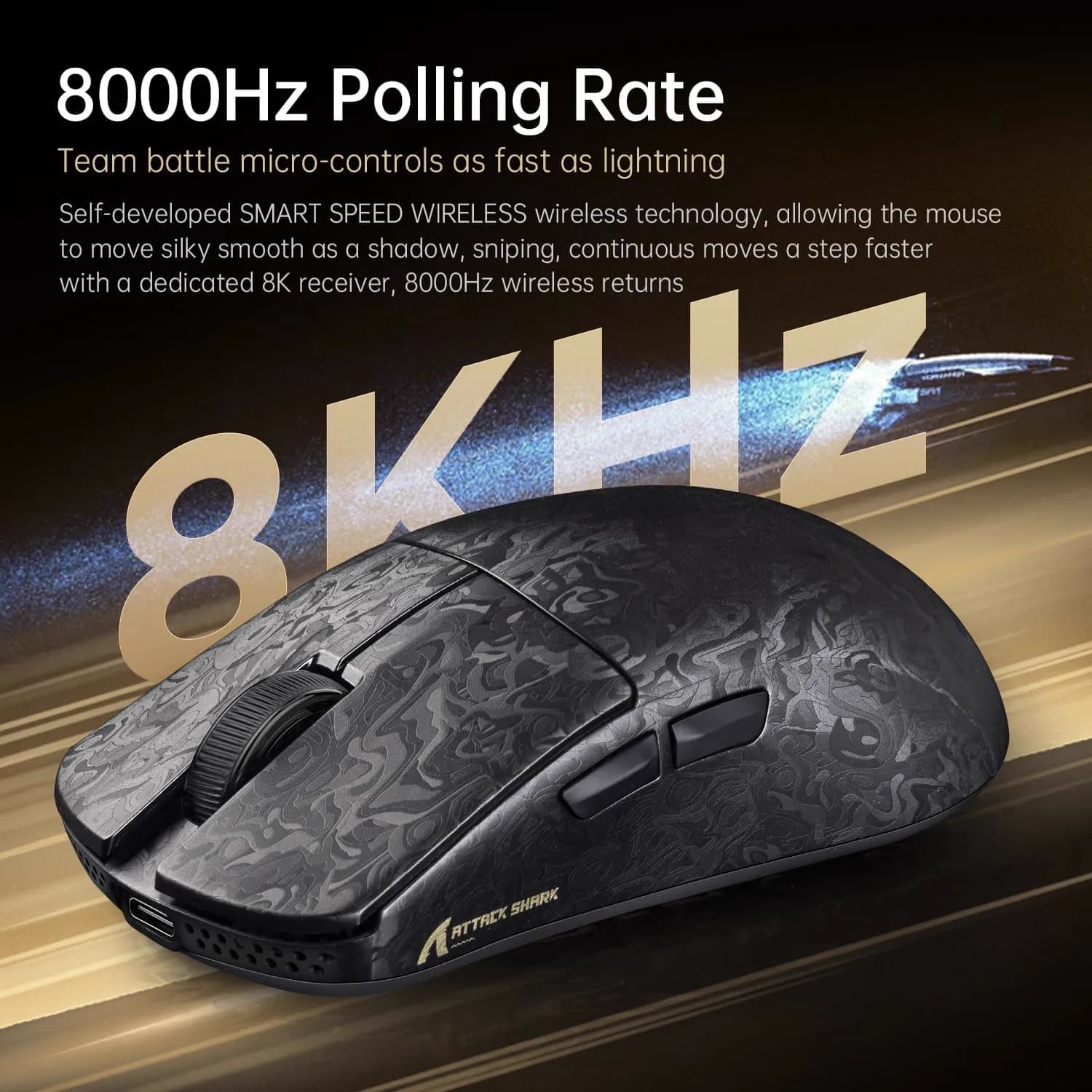 Attack Shark R11 ULTRA Forged Black Wireless 8K 5