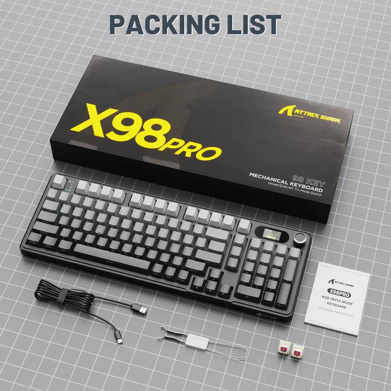 ATTACK SHARK X98PRO Wireless Gradient Black 6