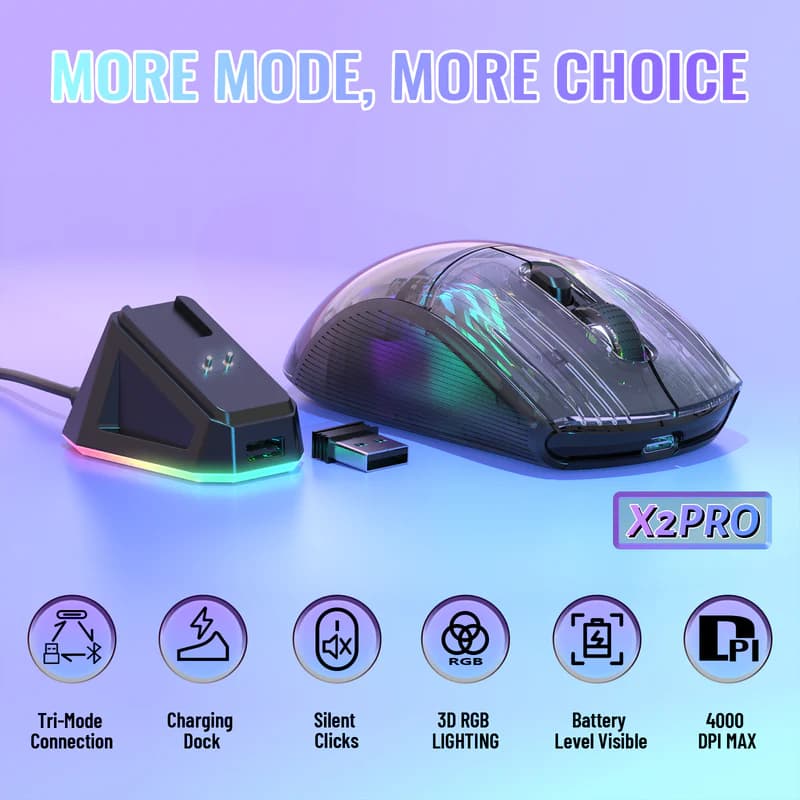 ATTACK SHARK X2 PRO Wireless Black 2