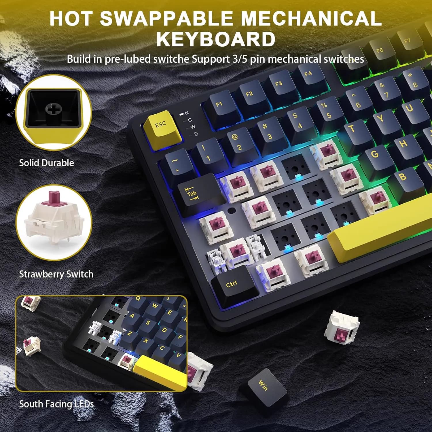 ATTACK SHARK X98 Wireless Star Yellow 4