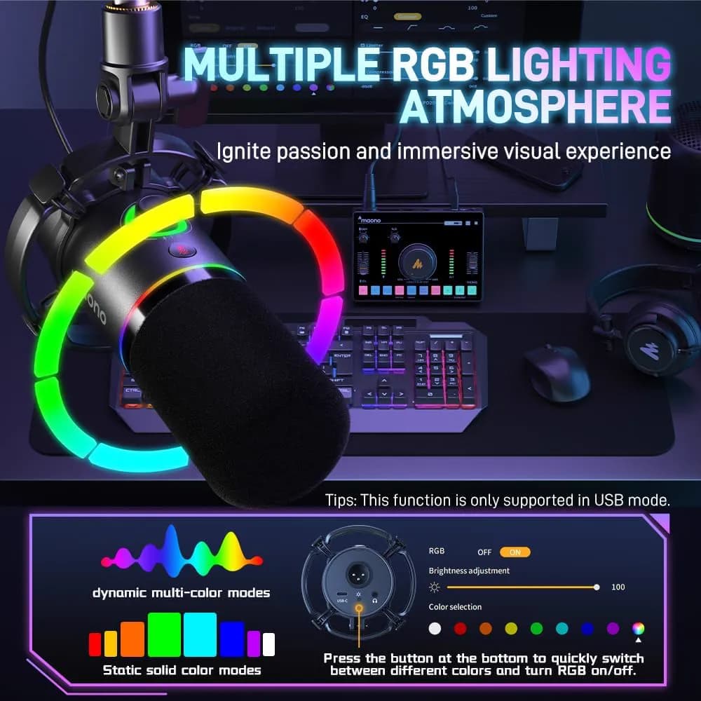 Maono PD200x RGB USB/XLR Dynamic  3