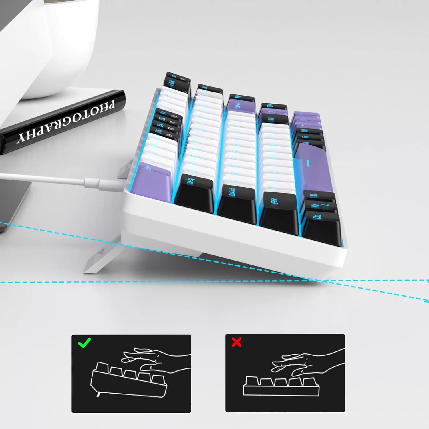 Magegee MK-Box White Black & Purple Wired 4