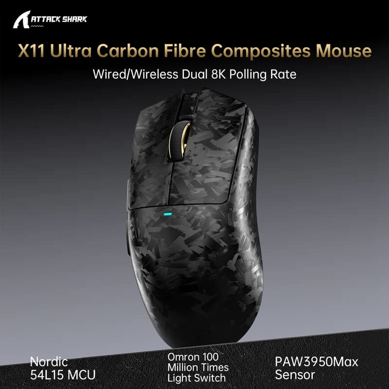 Attack Shark X11 ULTRA 8K Carbon Fiber Wireless 2