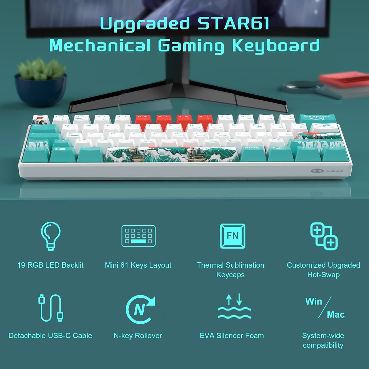 MageGee MK-Star 61 Waves Ivory Wired 2