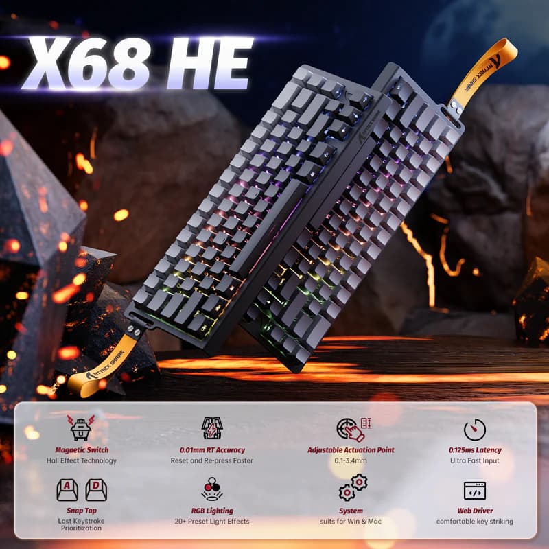 Attack Shark X68 HE Wire MoonLight 2