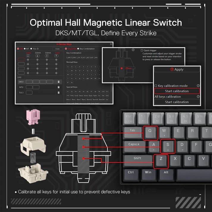 Redragon FIZZ K617GGB Magnetic + Hall Effect Switches 3