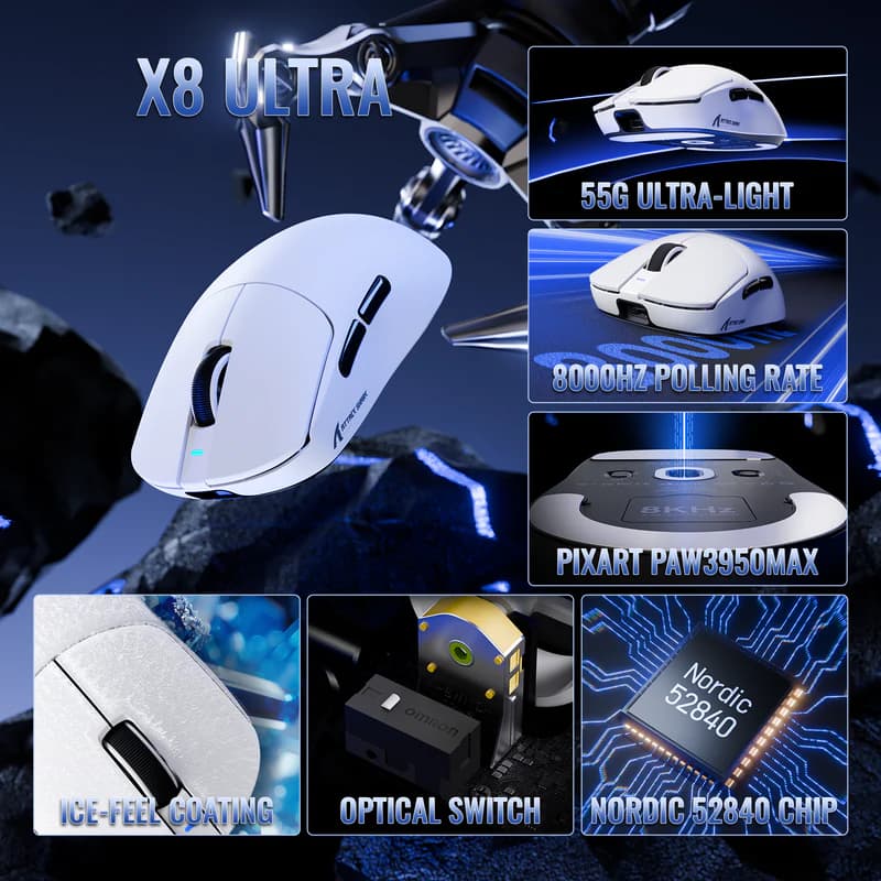 Attack Shark X8 ULTRA Wireless White 3