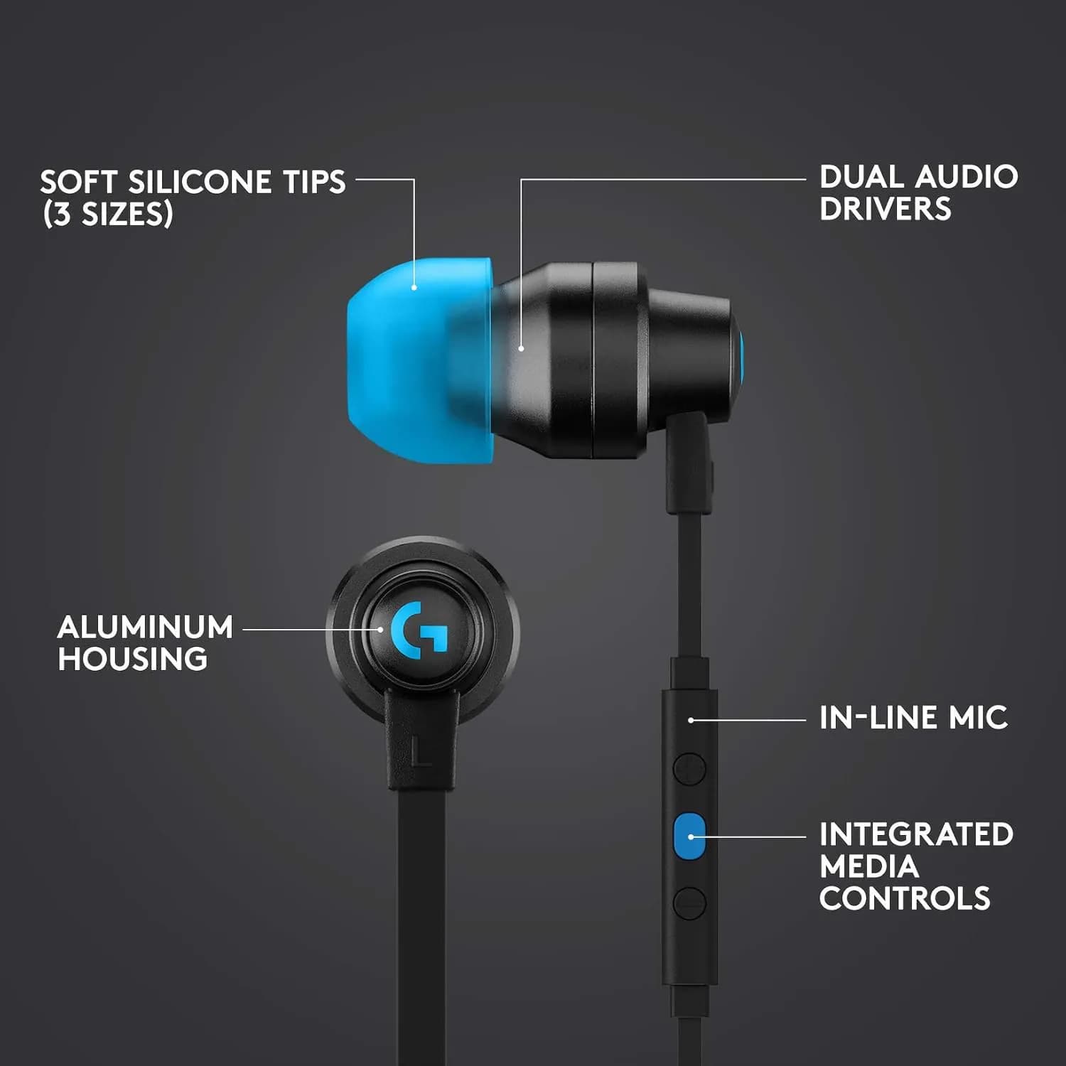Logitech G333 Gaming Earphones Black 2