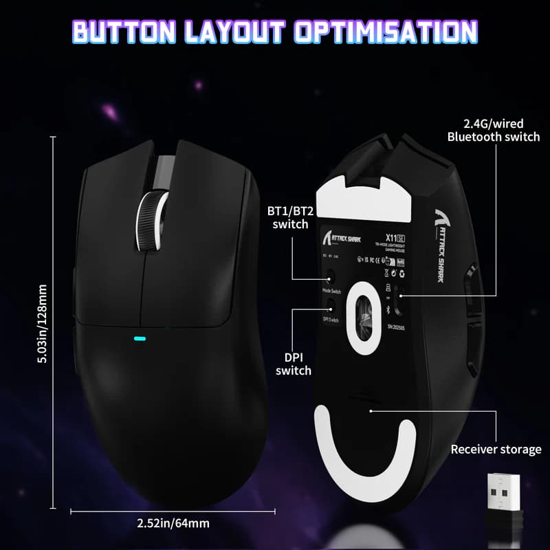 Attack Shark X11SE Wireless Black 5