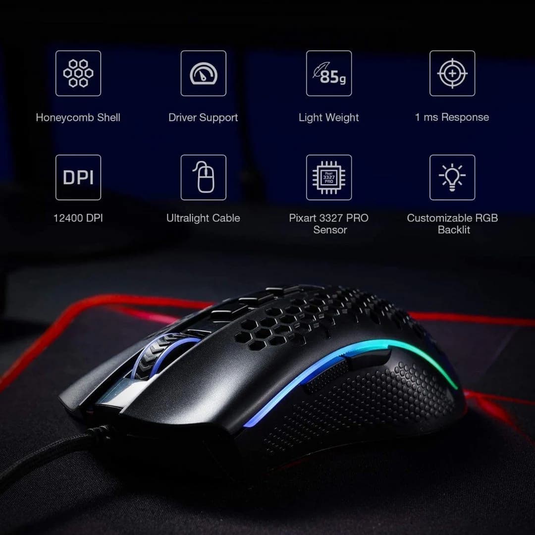 Redragon M808-KS Storm Lightweight RGB Wireless 3