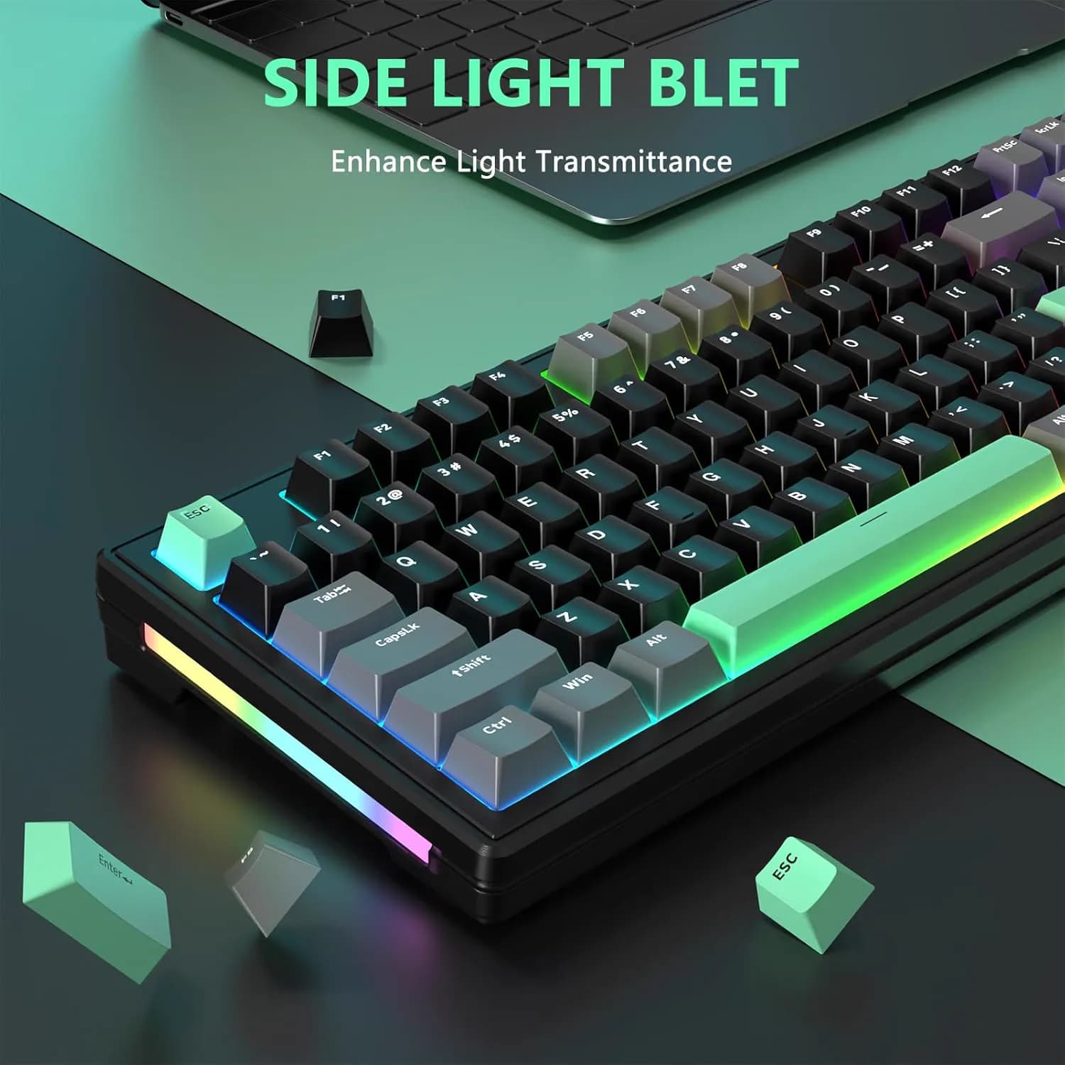 ATTACK SHARK M87 PRO V2 Tri-Mode Black + Green 4