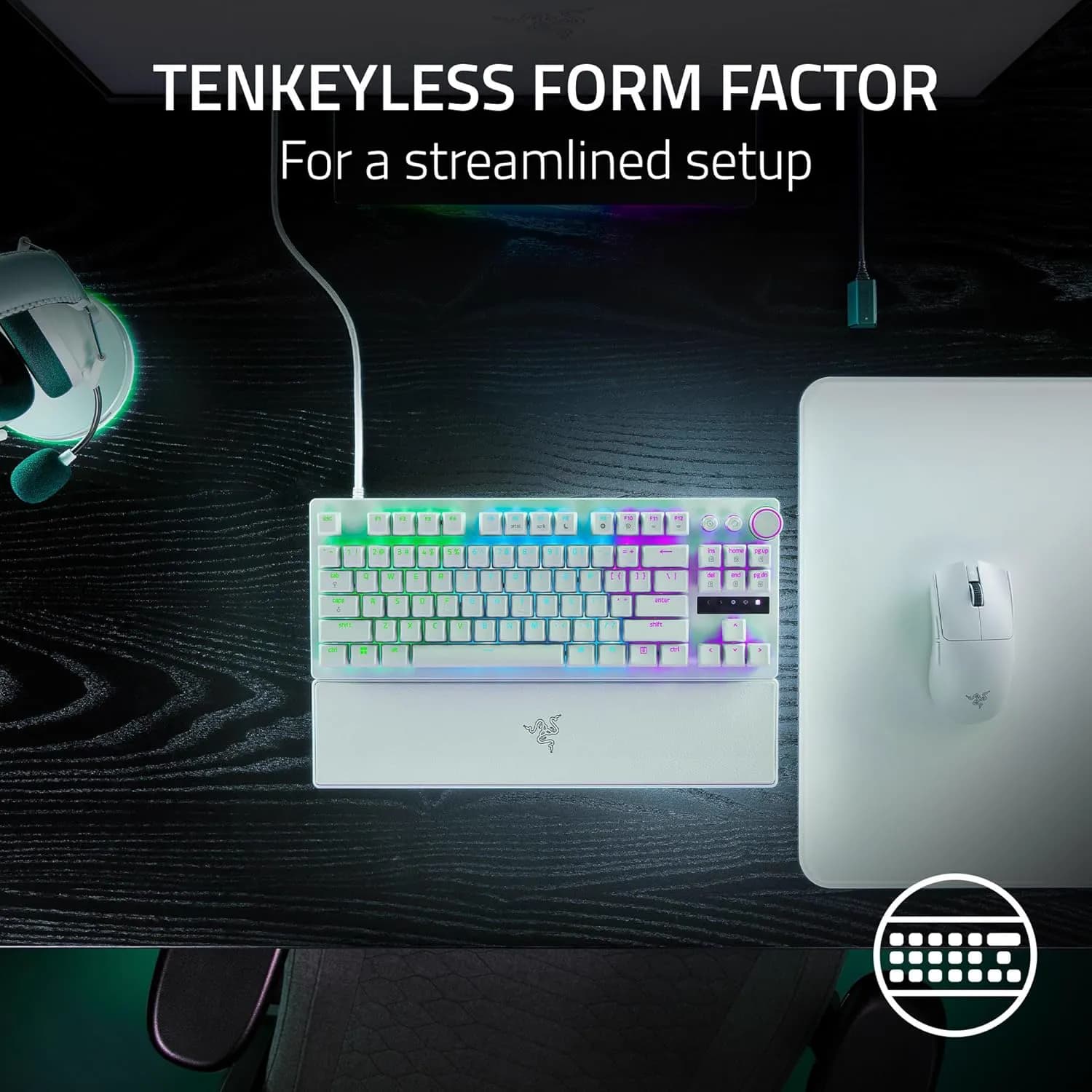 Razer Huntsman V3 Pro Tenkeyless Wired White 4