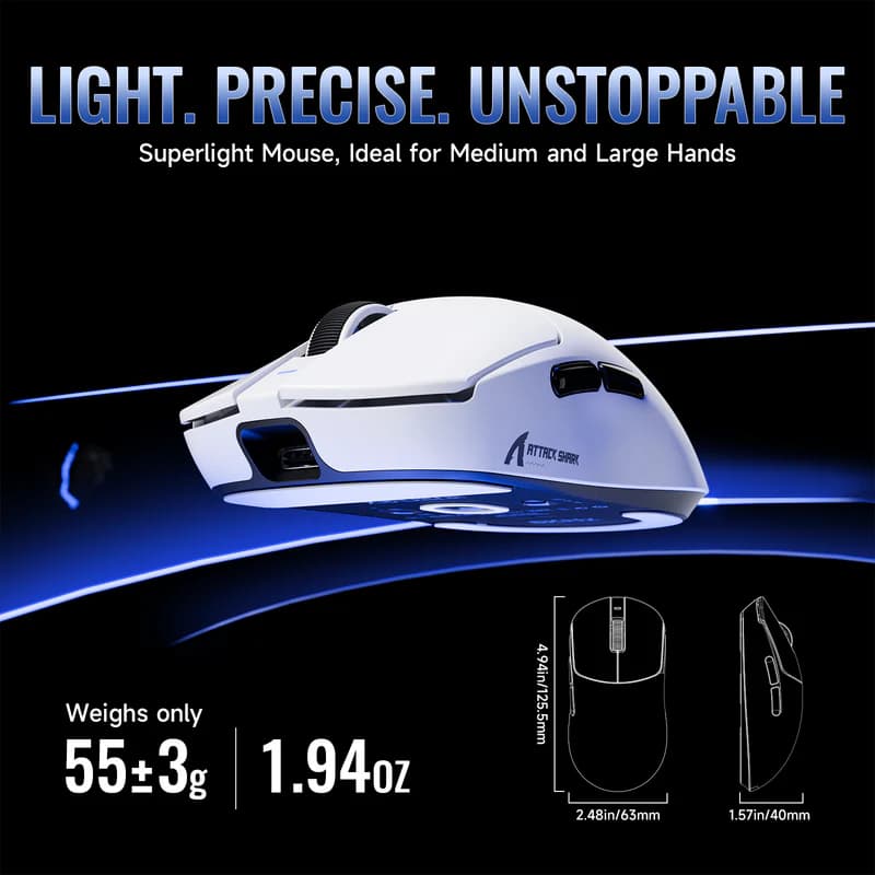 Attack Shark X8 PLUS Wireless White 3