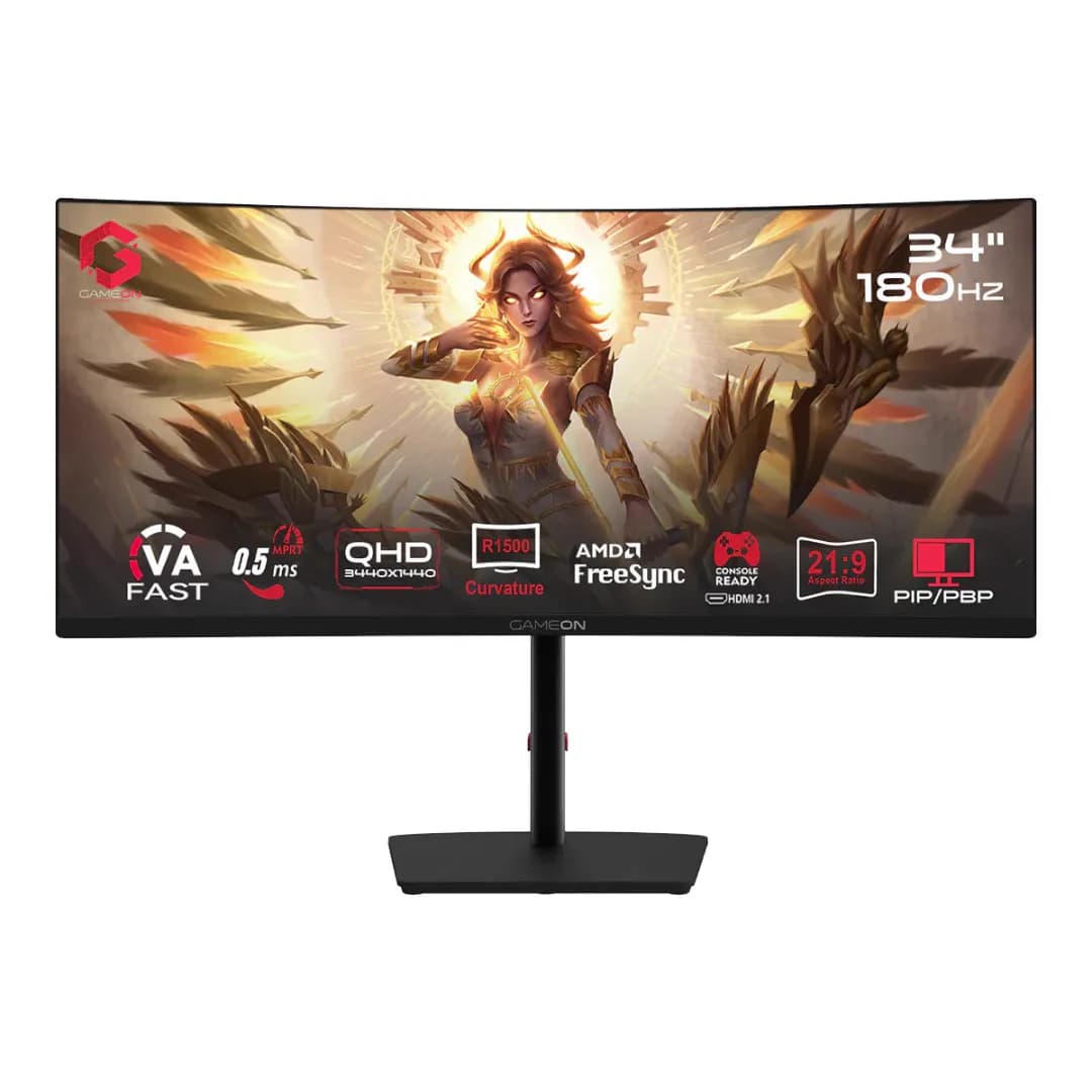GameOn 34In WQHD VA 180Hz 0.5Ms GOC34WQHD180VA 1