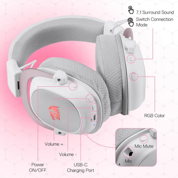 Redragon X H510 Zeus Pro Wireless White 4