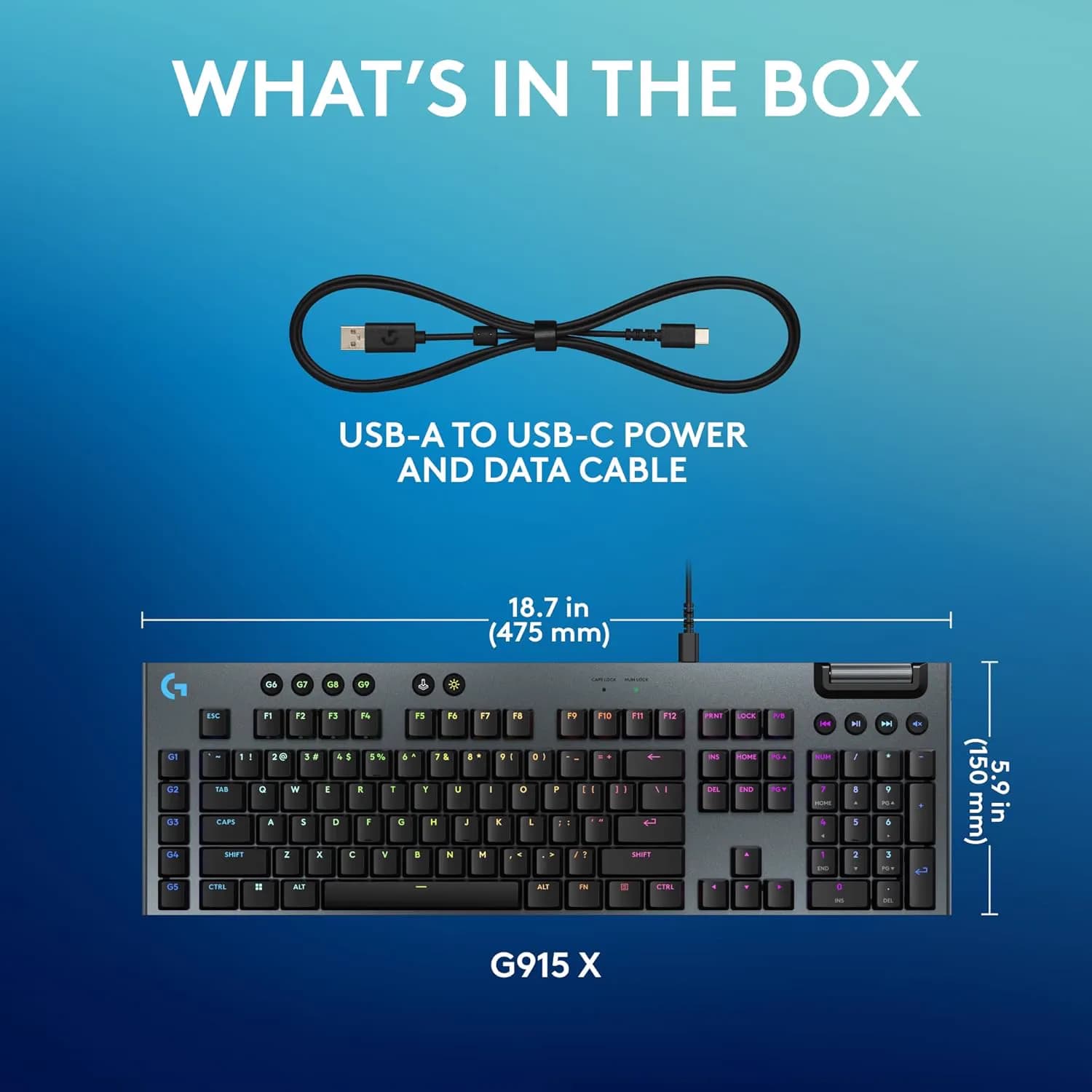 Logitech G915 X Low-Profile Wired Black 5