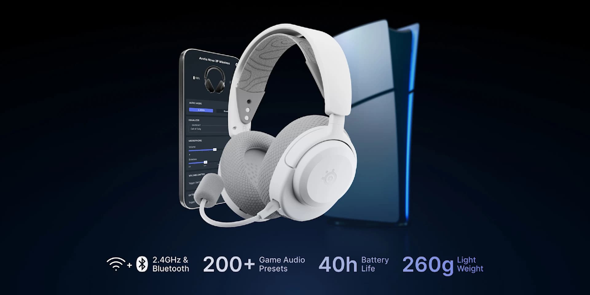 SteelSeries Arctis Nova 3 Wireless White 4