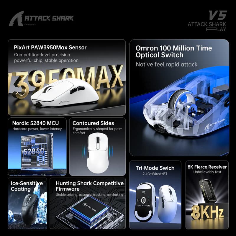 Attack Shark V5 8K Wireless Black 2