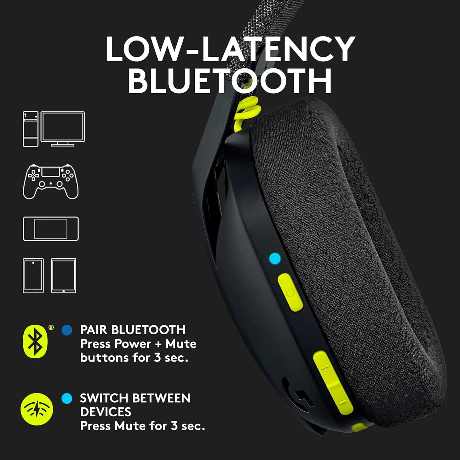 Logitech G435 LIGHTSPEED Wireless Black 2