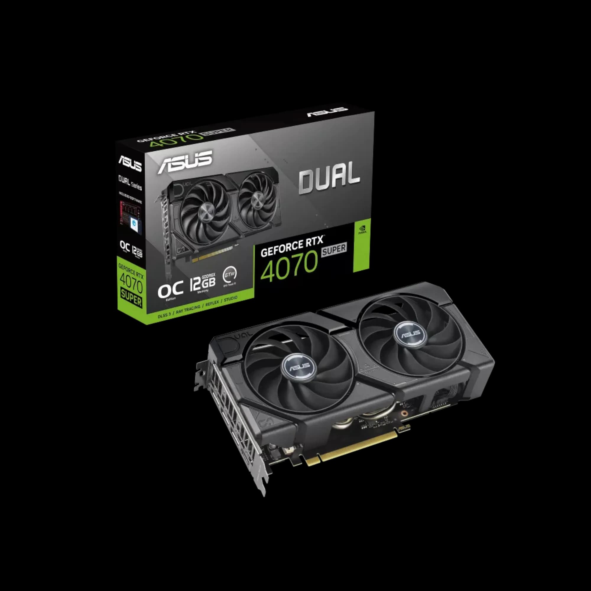 ASUS Dual RTX 4070 SUPER EVO Black OC Edition 12GB GDDR6X 1