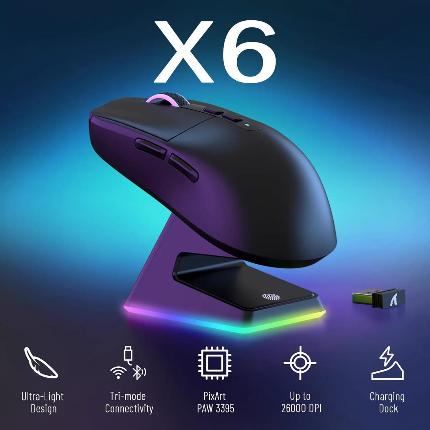 Attack Shark X6 Wireless Black 2