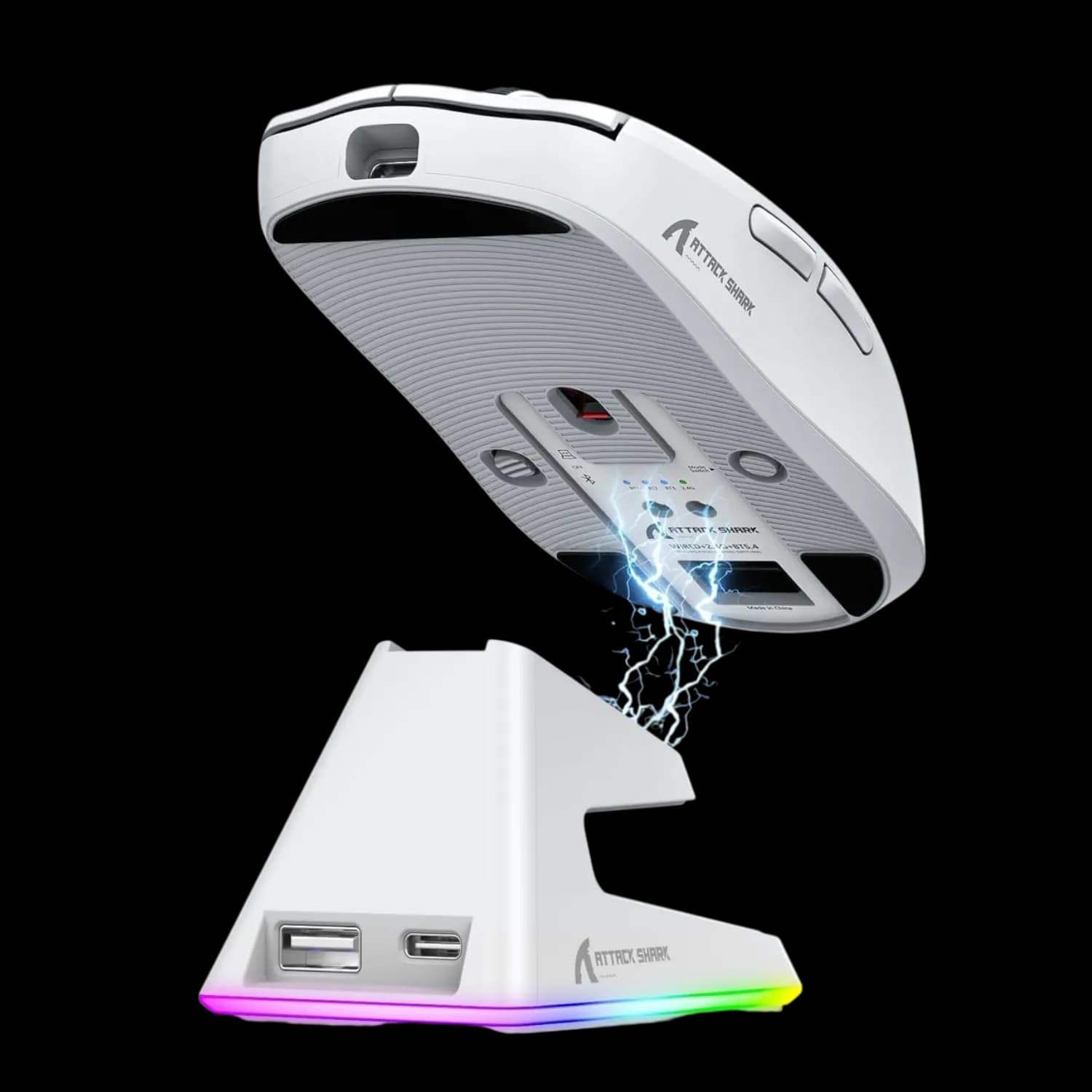 Attack Shark X6 Three With Charging Dock (White) 2