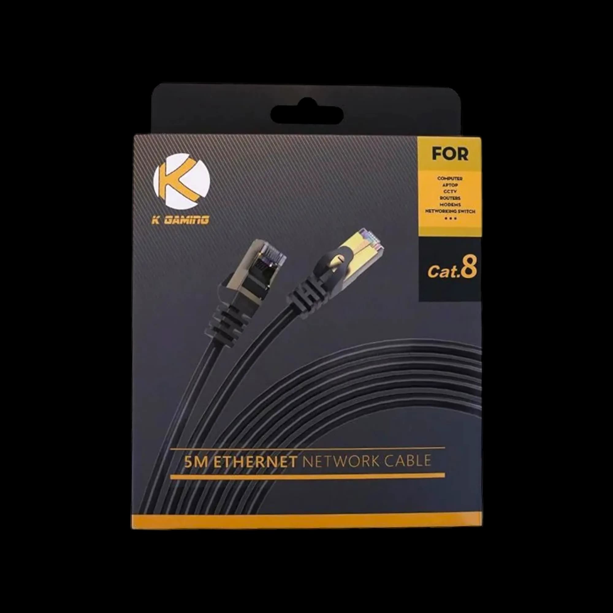 K GAMING Computer Ethernet Cable 5M CAT-8 1