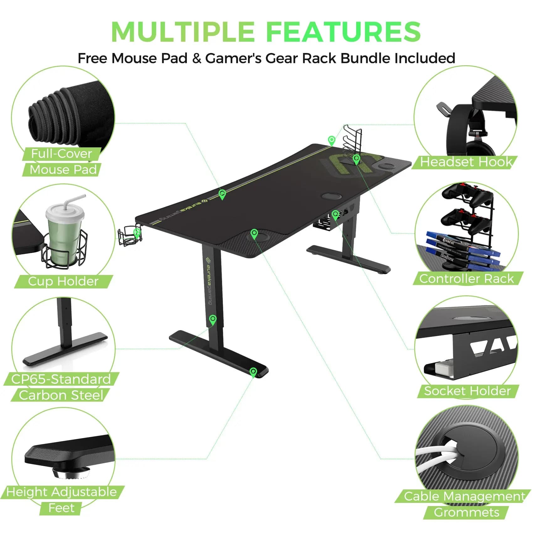 Eureka Ergonomic IM-63 Manual Height Adjustable 4
