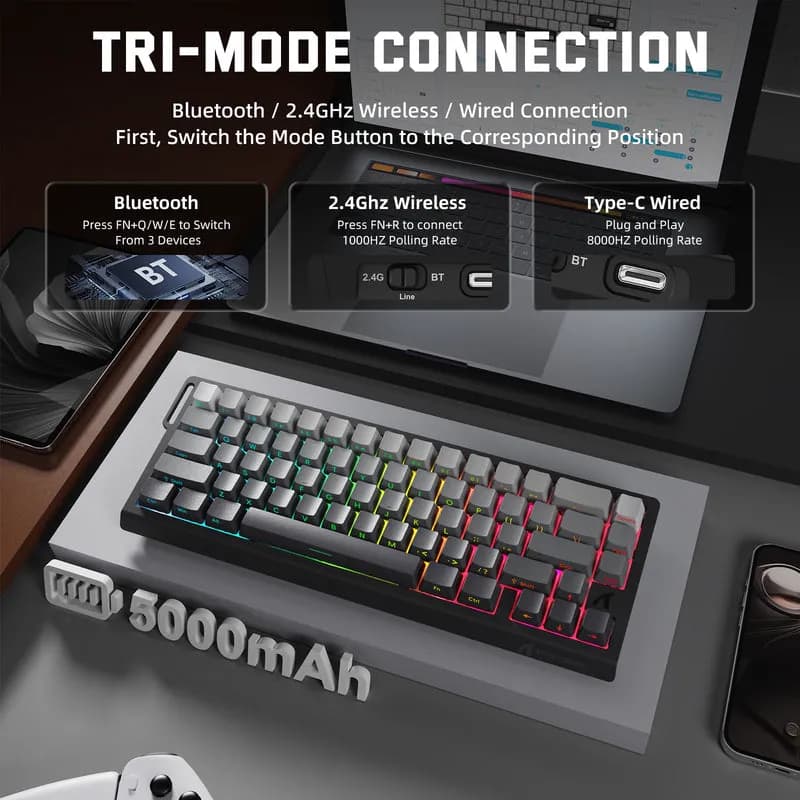 Attack Shark X68PRO HE MoonLight Wireless 3