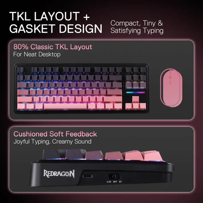 Redragon ANTONIUM PRO K728 Black Pink 4