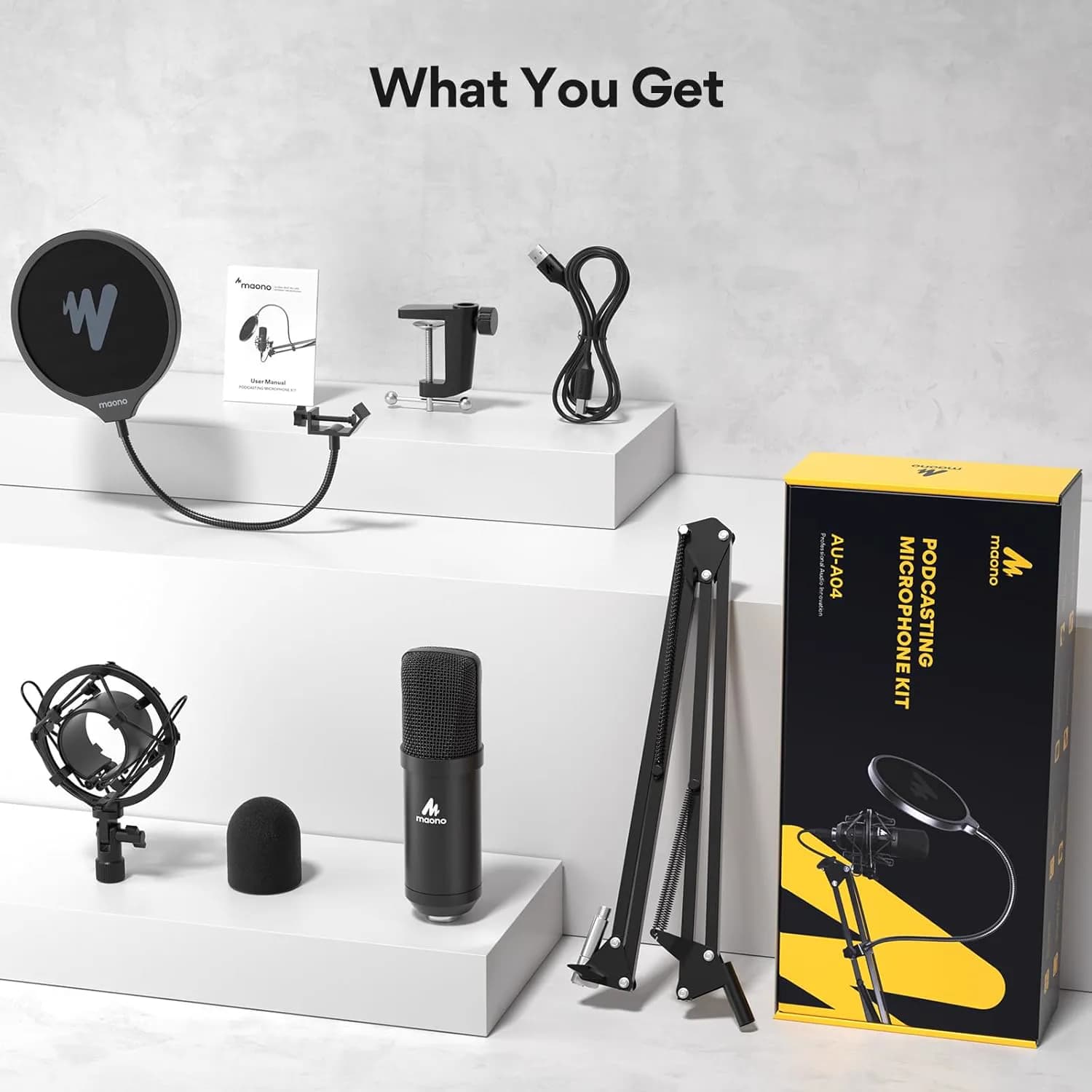 Maono AU-A04 Professional USB Condenser Microphone Kit 3