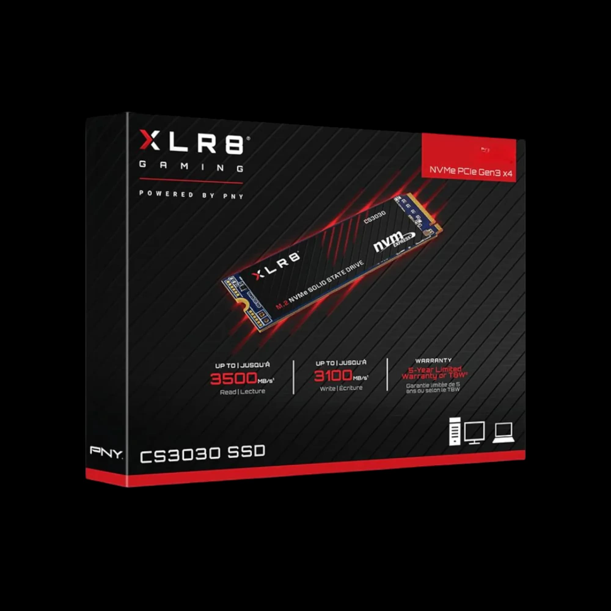 PNY XLR8 1TB M.2 NVMe CS3030 SSD  1