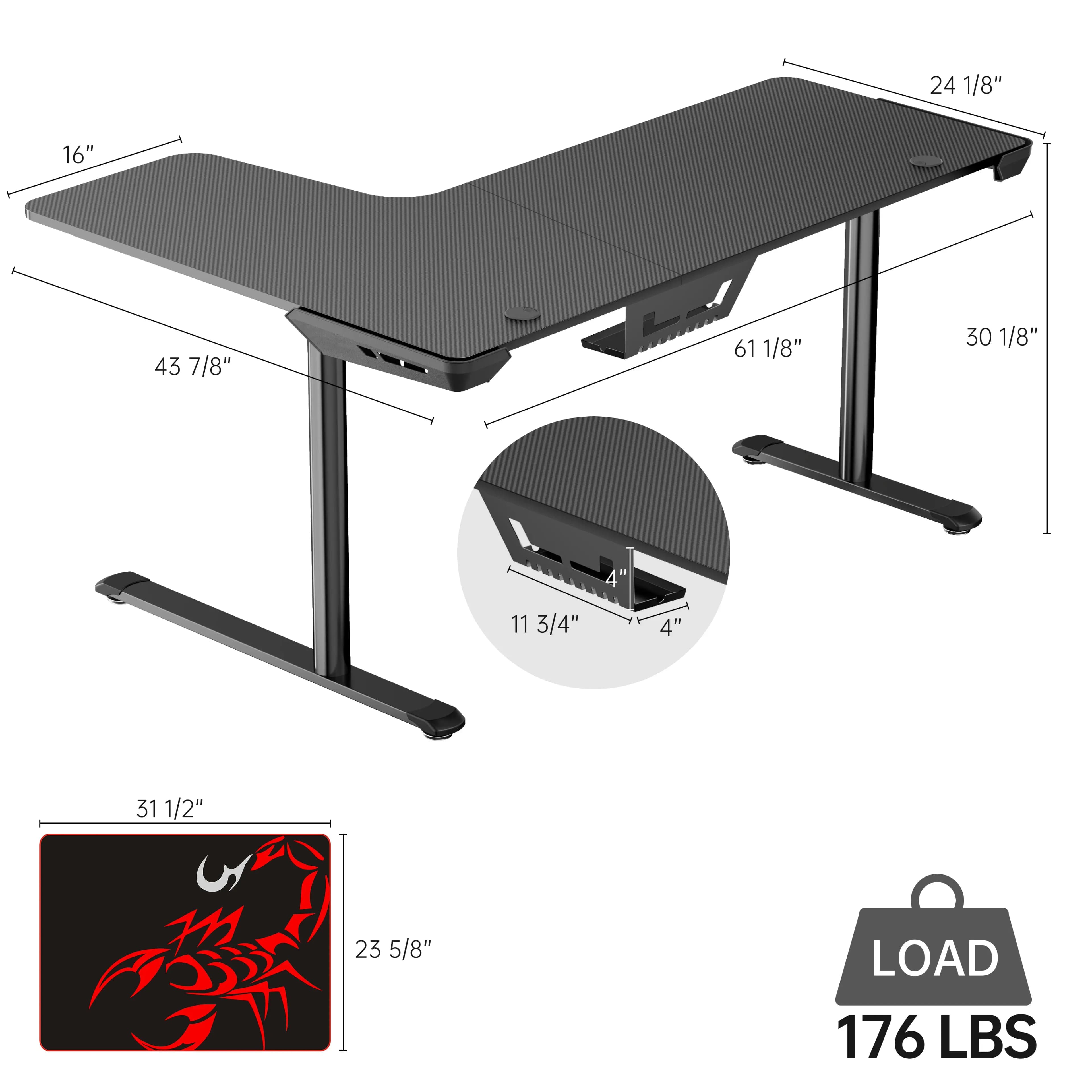 Eureka Ergonomic L60R R-Desk ERK-L60R 4