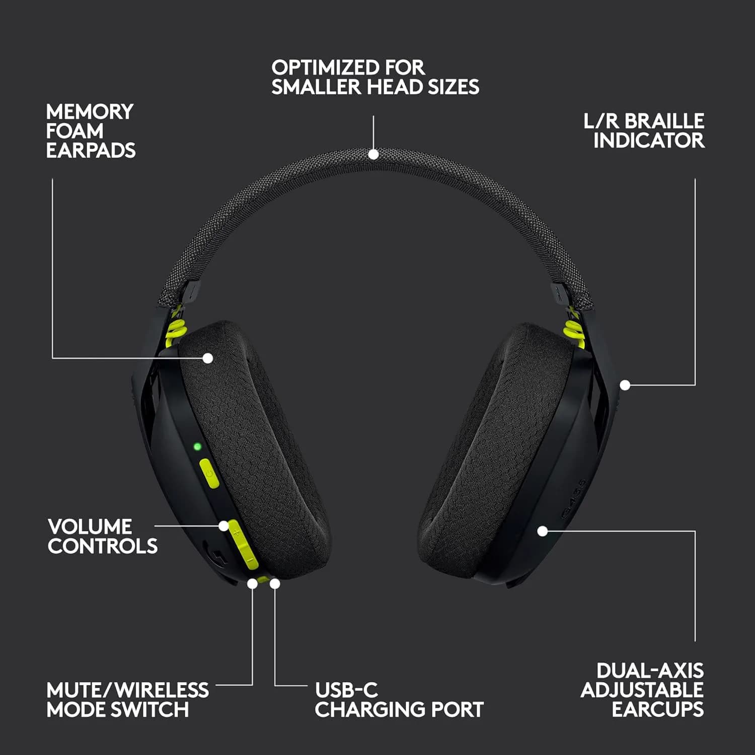 Logitech G435 LIGHTSPEED Wireless Black 3