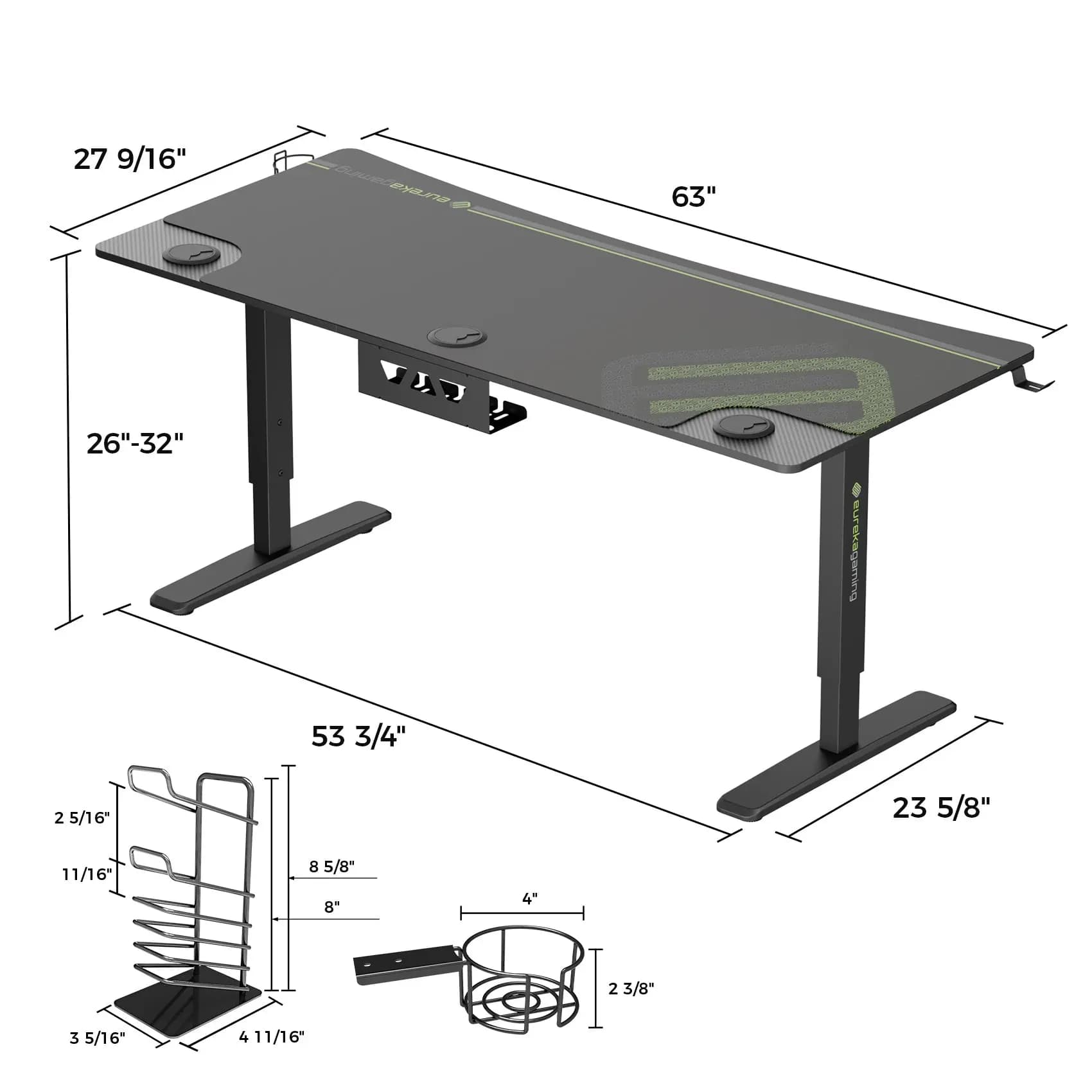 Eureka Ergonomic IM-63 Manual Height Adjustable 5