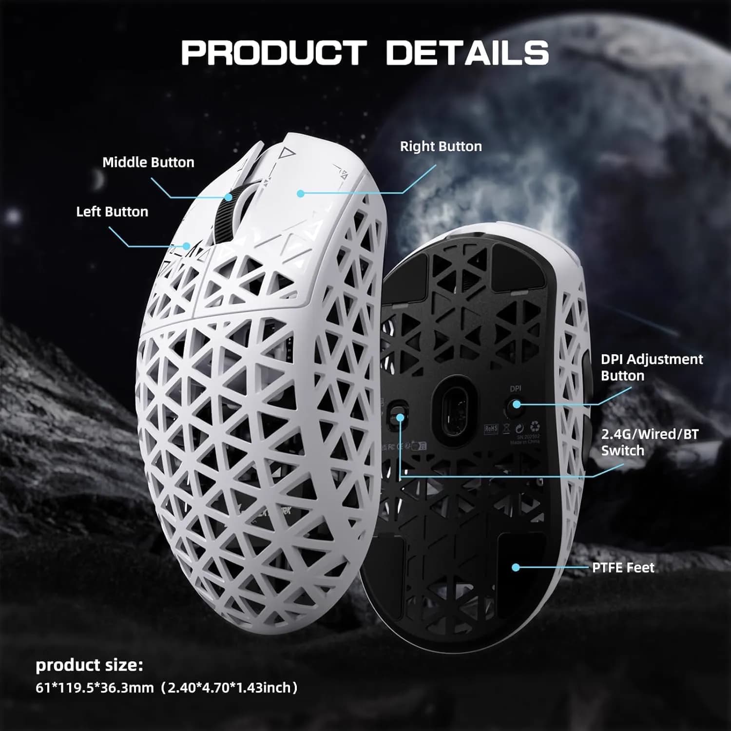 Attack Shark R5 Ultra Wireless White 6