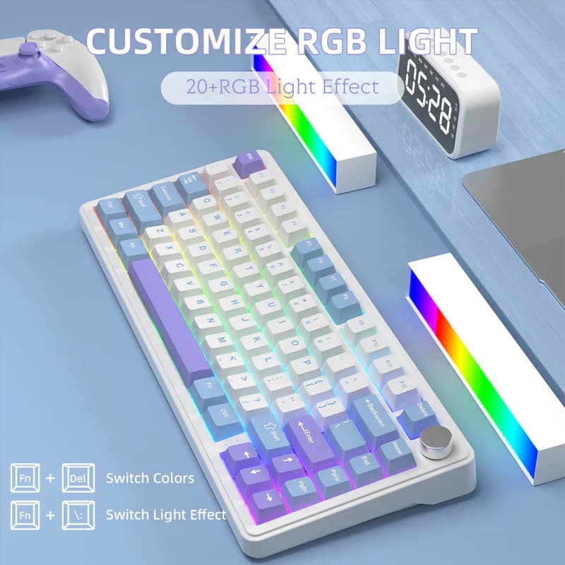 ATTACK SHARK X85 Wireless White Purple 5
