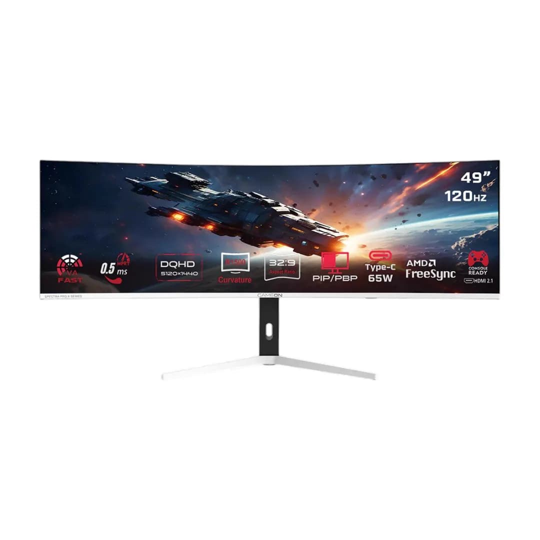 GameOn 49In 5K DQHD 120Hz Fast VA Curved GOAC49DQHD120 1