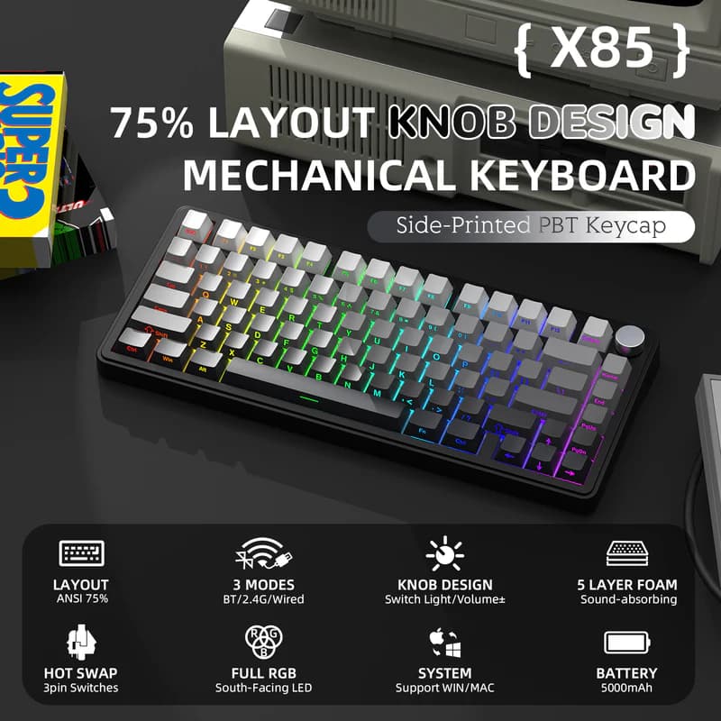 ATTACK SHARK X85 Pro Wireless Gradient Black 2
