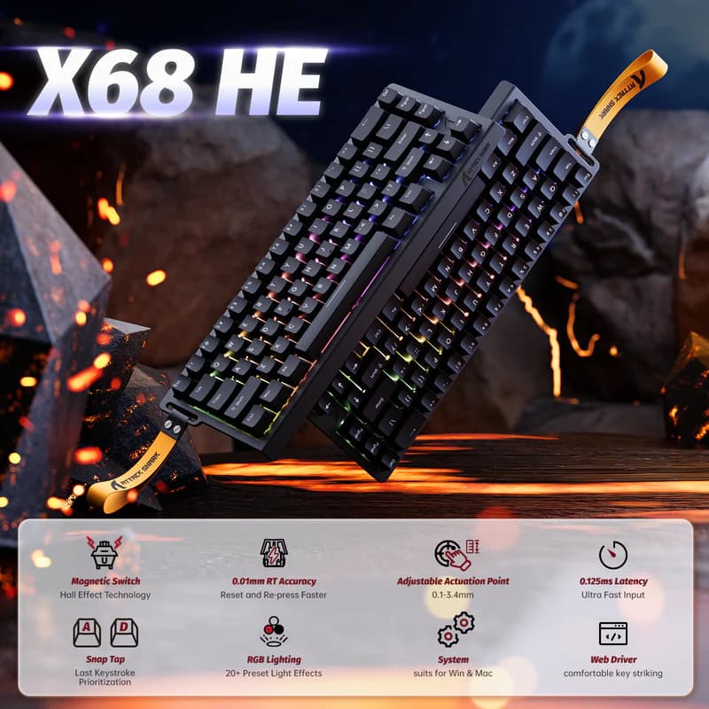 Attack Shark X68 HE Wire Black 3